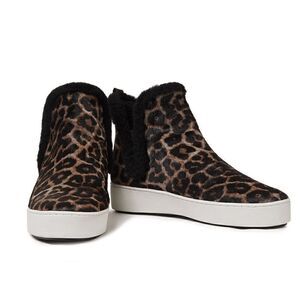Micheal KORS Ashlyn Leather Slip On Leopard Bootie